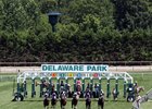 Horses just after the start at Delaware Park on July 13, 2019. Photo By: Chad B. Harmon