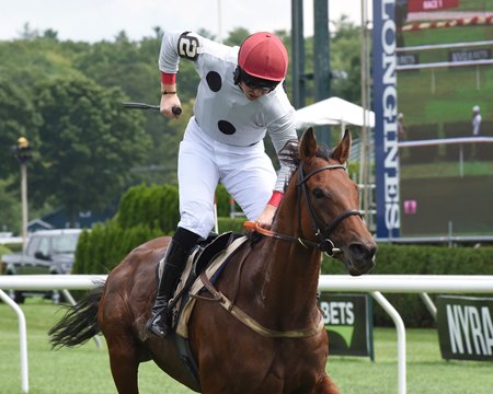 Winston C wins the 2019 New York Turf Writers Cup Handicap at Saratoga Race Course