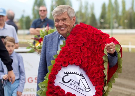 Glen Todd celebrates his second British Columbia Derby in 2019 win with Five Star General