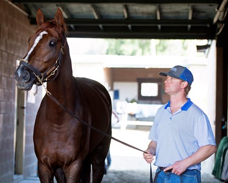 Riley Mott with Channel Maker at Santa Anita Park