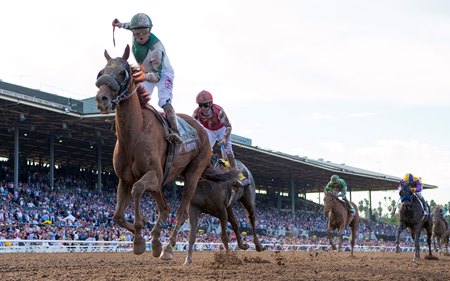 Blue Prize takes the Breeders' Cup Distaff at Santa Anita Park