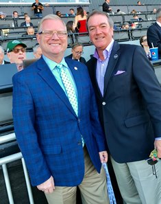 (L-R): Damon Thayer and David Osborne at the 2019 Breeders' Cup at Santa Anita Park