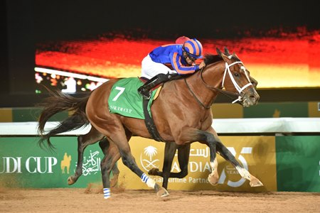 Maximum Security wins the 2020 Saudi Cup at King Abdulaziz Racecourse