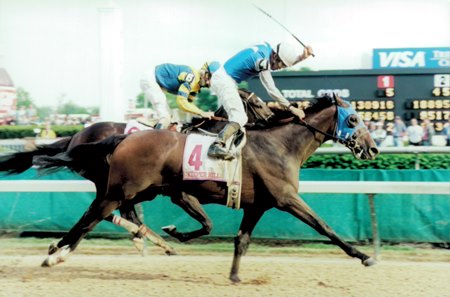 Keeper Hill wins the 1998 Kentucky Oaks at Churchill Downs