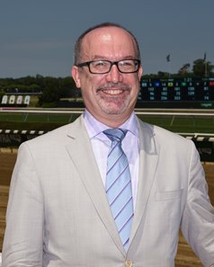 NYRA television analyst Andy Serling 