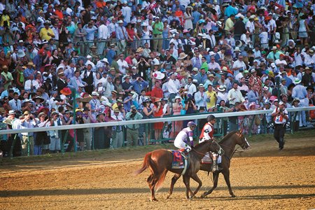 I'll Have Another returns to the winner's circle after the 2012 Kentucky Derby at Churchill Downs