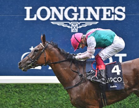Enable wins the King George VI and Queen Elizabeth Stakes at Ascot Racecourse