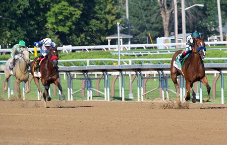 Gamine wins the Test Stakes at Saratoga Race Course