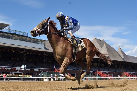 Ashiham captures his first win Aug. 21, 2020, at Saratoga Race Course