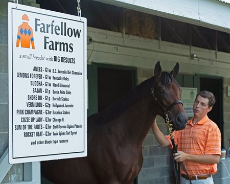 The Honor Code filly consigned as Hip 1355 with Farfellow Farms manager Josh Hennessy at the Keeneland September Sale