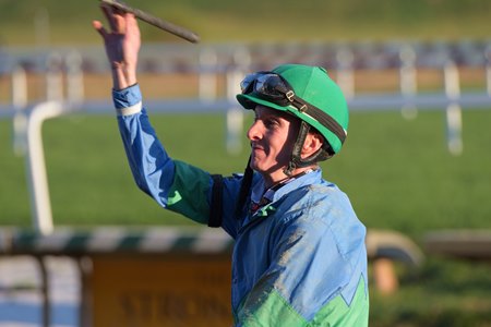 Trevor McCarthy after winning the 2020 James F. Lewis III Stakes at Laurel Park