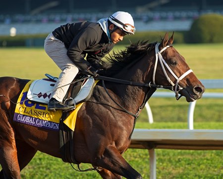 Global Campaign trains at Keeneland Nov. 5 ahead of the Breeders' Cup Classic