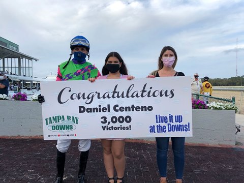 jockey centeno notches 3 000th victory bloodhorse