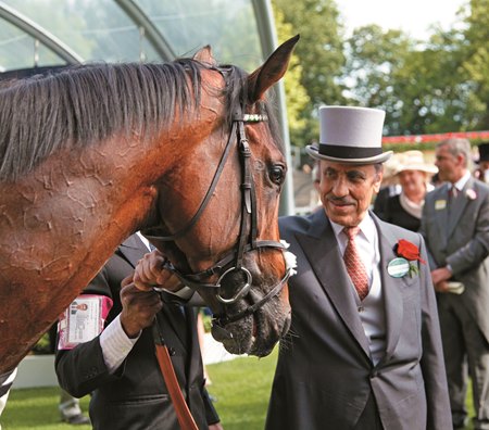 Prince Khalid Abdullah with Frankel after winning the St. James's Palace Stakes at Royal Ascot
