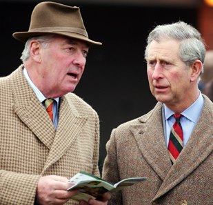 (L-R): Lord Vestey speaks with Prince Charles at Cheltenham in 2006 