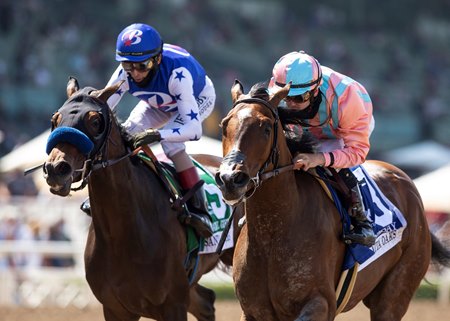 Soothsay, right, is being considered for the Kentucky Oaks