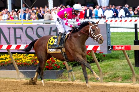 Rombauer wins the Preakness Stakes at Pimlico Race Course