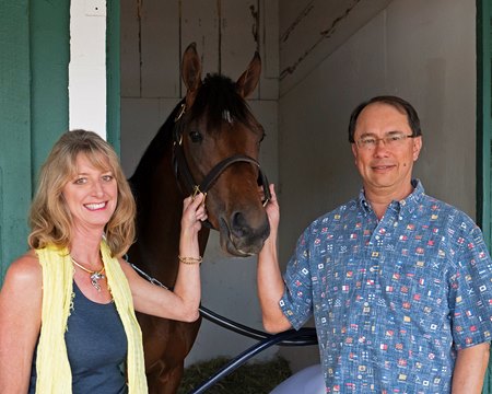 Diane and John Fradkin with Rombauer May 14 at Pimlico Race Course