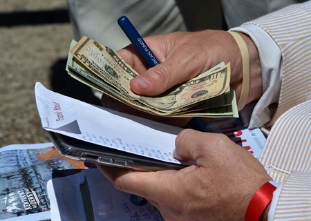 A bettor on Kentucky Derby day at Churchill Downs