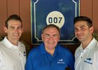 The training team of Team Bond from left to right Ryan Bond, Jim Bond and Kevin Bond gather at their private barn  Monday June 28, 2021 in Saratoga Springs, N.Y. . Photo by Skip Dickstein