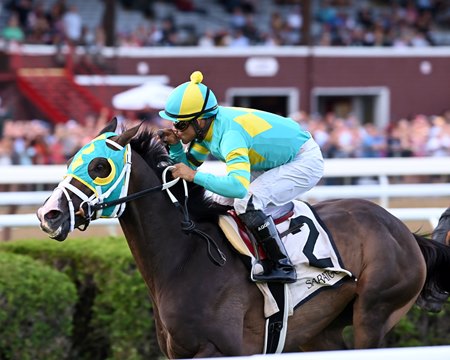 Cross Border wins the Bowling Green Stakes at Saratoga Race Course