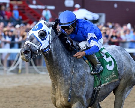 Essential Quality wins the Jim Dandy Stakes at Saratoga Race Course