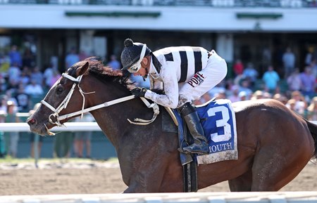Leader of the Band wins the Monmouth Oaks at Monmouth Park