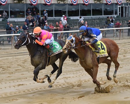 Max Player defeats Mystic Guide by a neck in the Suburban Stakes at Belmont Park