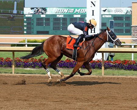 Kisses So Sweet winning a maiden special weight July 6 at Indiana Grand