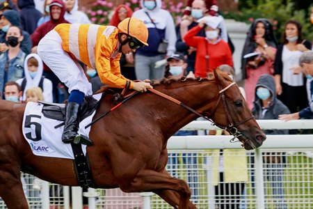 Marianafoot is alone at the finish of the Prix Maurice de Gheest at Deauville