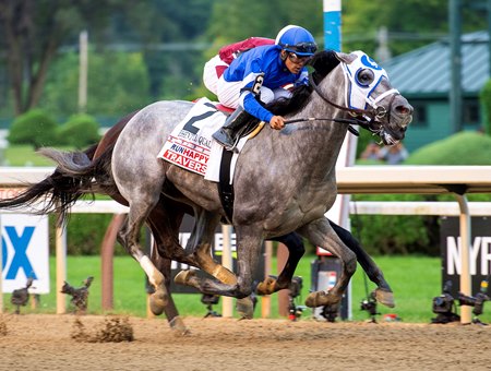Essential Quality wins the Travers Stakes at Saratoga Race Course
