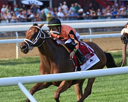 Fast Boat wins the Troy Stakes at Saratoga Race Course