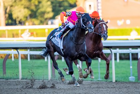 Max Player (blinkers) wins the Jockey Club Gold Cup at Saratoga Race Course