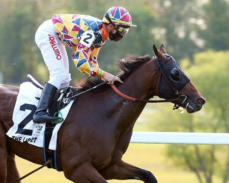 The Lir Jet wins the 2021 Franklin-Simpson Stakes at Kentucky Downs