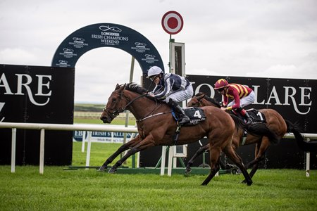 Discoveries wins the Moyglare Stud Stakes at the Curragh