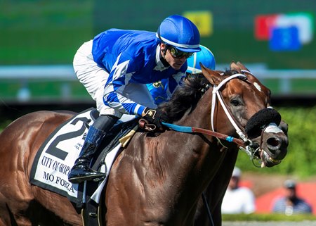 Mo Forza wins this year's City of Hope Mile Stakes at Santa Anita Park