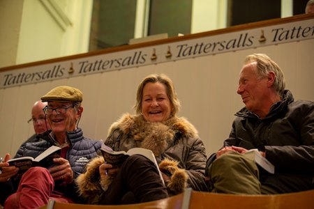 (From left): David Aykroyd, Lavinia Aykroyd, and Patrick Cooper in 2021 at Tattersalls