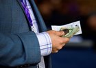 Betting tickets at Del Mar on November 5, 2021.
