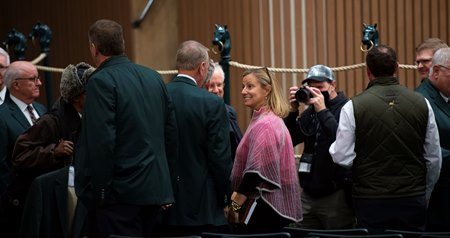 Keeneland president and CEO Shannon Arvin (center) with the sales team at the conclusion of the Keeneland November Sale