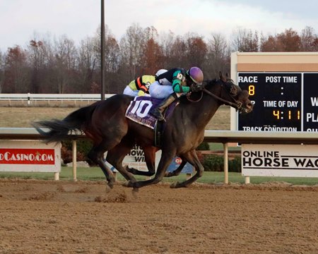 Timeless Bounty pevails over Beren in the Steel Valley Sprint Stakes at Mahoning Valley Racecourse