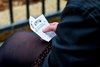 Betting tickets at Del Mar on November 5, 2021.