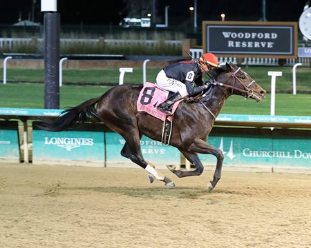 Smile Happy wins the Kentucky Jockey Club Stakes at Churchill Downs 