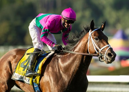 Friar's Road wins the San Marcos Stakes at Santa Anita Park
