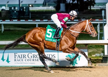 Epicenter wins the Risen Star Stakes at Fair Grounds Race Course