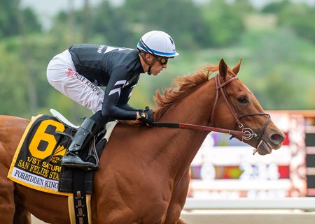 Forbidden Kingdom wins the San Felipe Stakes at Santa Anita Park
