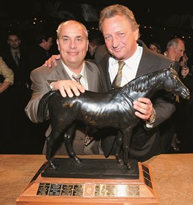 Eugene Melnyk (right) with trainer Mark Casse in 2010