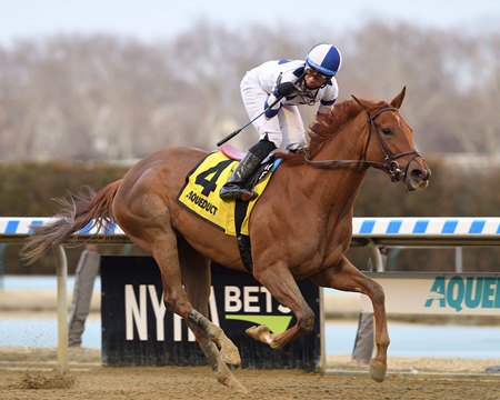 Venti Valentine wins the Busher Stakes at Aqueduct Racetrack