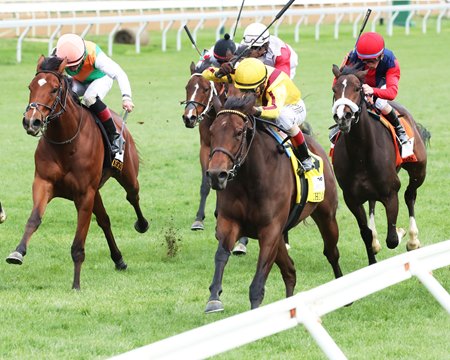 Ruthin wins the Limestone Stakes at Keeneland