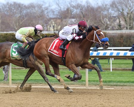 Exotic West wins the Top Flight Invitational Stakes at Aqueduct Racetrack