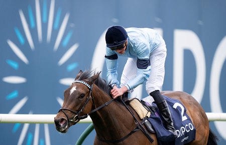 Cachet wins the 2022 One Thousand Guineas at Newmarket Racecourse